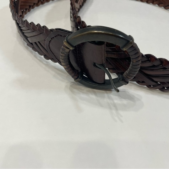 Braided Brown Leather Belt Women’s 40” length. Pre-owned - Picture 2 of 7
